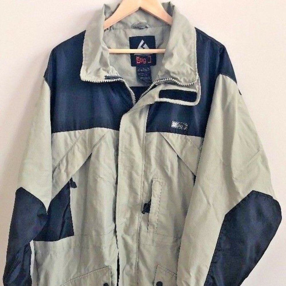 Stig Extreme Men Snow Ski Jacket Parka Black Khaki